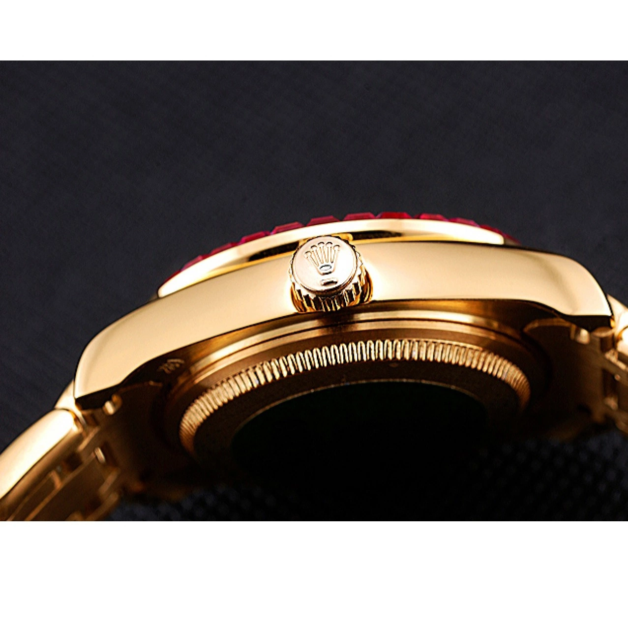 Aaa replica 622835 Dial And Pink Diamond Case Bezel Jewels Rolex Gold Datejust Bracelet 0806